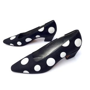 Polka Dot Kitty Heels Mod Shoes